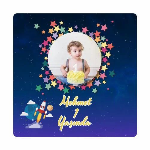 Gezegen Temalı Doğum Günü Magneti